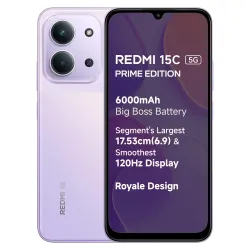 Redmi 15C 5G Prime Edition Dusk Purple 6GB + 128GB | Massive 6000mAh Battery