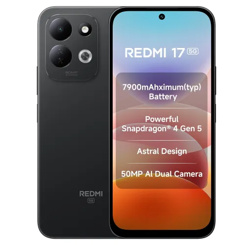Image of Redmi 17 5G (Absolute Black, 6GB RAM, 128GB ROM)