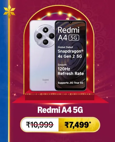 Image of Redmi A4 5G Smartphone @ ₹7499 on Big Billion Day Sale