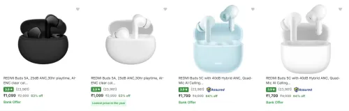 Image of Redmi True Wireless earbuds at minimum 60% Discount