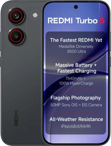 Image of REDMI Turbo 5 5G (Asphalt Black, 256 GB) (8 GB RAM)