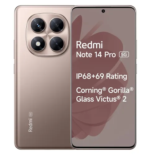 Image of Redmi Note 14 Pro 5G Champagne Gold 8GB RAM 128GB Storage | 50 MP Sony Camera Setup | Corning Gorilla Glass Victus 2 | 1