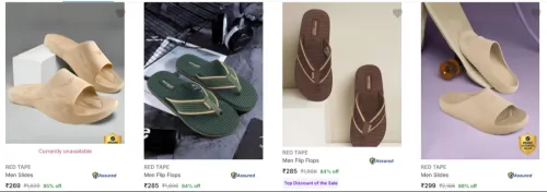 Image of red tap men's slippers up to 86% Discount 