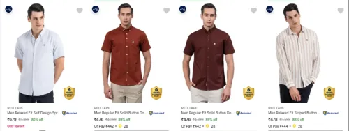 Image of RED TAPE Casual Shirts at minimum 80% Discount