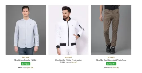 Image of RED TAPE Men’s Clothing Up to 90% Discount