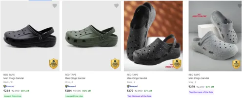 Image of RED TAPE Men’s Sandals & Floaters upto 90% Discount