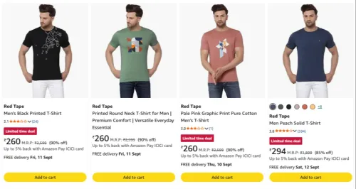 Image of REDTAPE Men's Tshirts upto 90% discount 