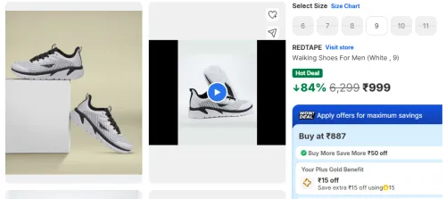 Image of REDTAPE Visit store Walking Shoes For Men (White , 9)