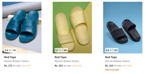 Image of Red Tape Women's Flip Flops upto 84% Discount