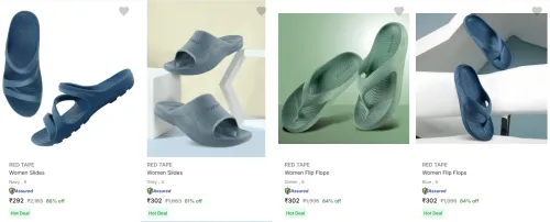 Image of Red Tape Women's Slippers & Flip Flops upto 86% Discount