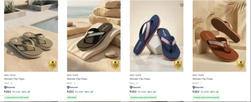 Image of Red Tape Women's Slippers & Flip Flops upto 89% Discount