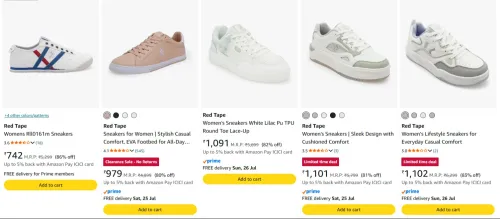 Image of Red Tape Women's Sneakers at minimum 80% Discount