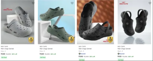 Image of Red Tape Men’s Sandals & Floaters at Minimum 80% Discount