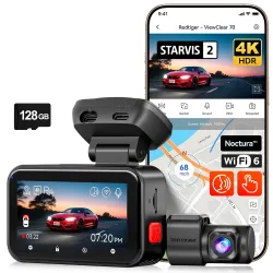 REDTIGER VC70 Dash Cam 4K Front and Rear 2.5K Dual HDR Starlight Night View Mode