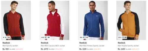 Image of Reebok Jackets for Men upto 70% Discount