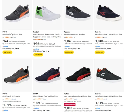 Image of Reebok Men's Shoes min. 73% Discount