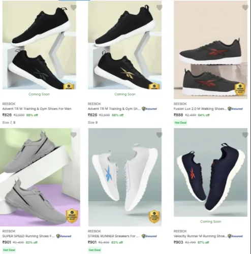 Image of Reebok Men's Shoes Starting at ₹826