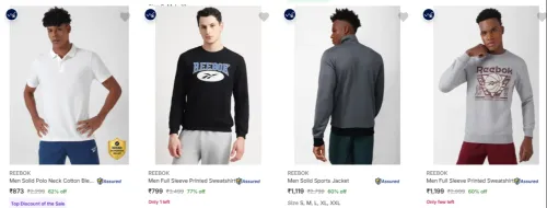 Image of REEBOK Men's Clothing upto 77% Discount