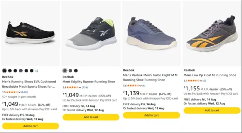 Image of Reebok Mens Shoes at minimum 60% Discount