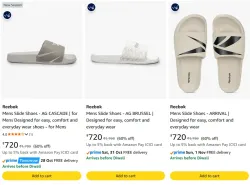 Reebok Mens Slides at minimum 60% Discount
