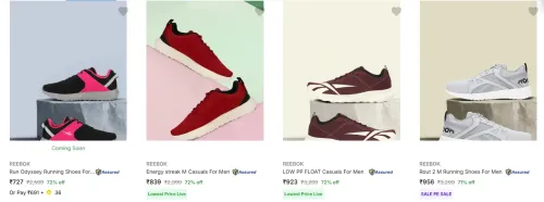 Image of Reebok Men’s Sports Shoes at minimum 70% Discount