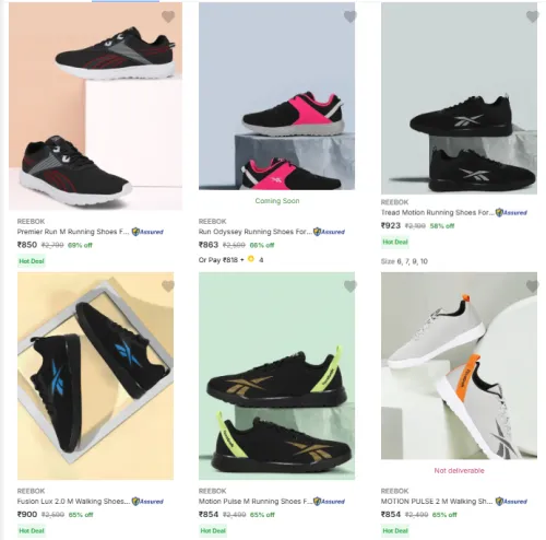 Image of Reebok Men’s Sports Shoes Starting at ₹850