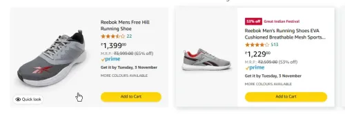 Image of REEBOK Products at minimum 65% Discount