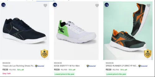 Image of Reebok shoes at minimum 65% Discount