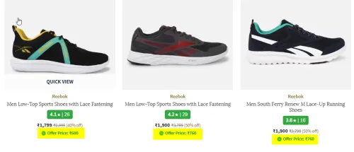 Image of REEBOK Shoes @ Flat 80% Off