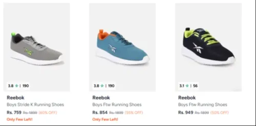 Image of Reebok Shoes Starting at ₹759