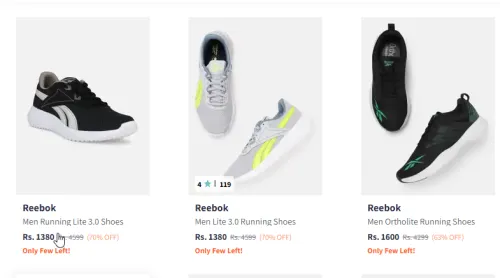 Image of Reebok Shoes up to 60% Discount