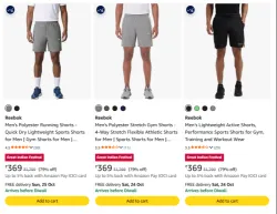 Reebok Shorts at minimum 79% Discount