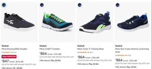 Image of Reebok Sports Shoes at minimum 75% Discount