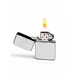 Refillable Small Pocket Cigarette Lighter Metal Body Fuel Lighter Without Fuel Fill The Lighter with Oil Fuel for Outdoor Travel Utility Use (Silver)