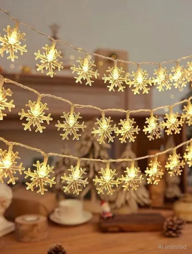 Image of Refulgix 14 LEDs 3 m Yellow Steady Snow Flake Rice Lights 
