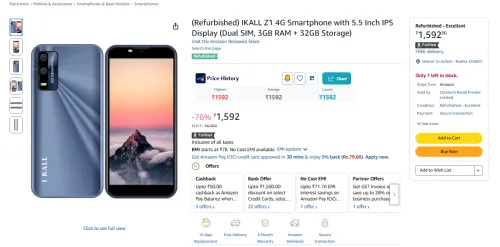 Image of (Refurbished) IKALL Z1 4G, 3GB/32GB Smartphone 