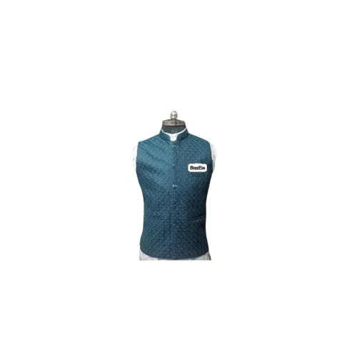 Image of Regal Charm Men’s Poly Silk Self-Design Ethnic Jacket