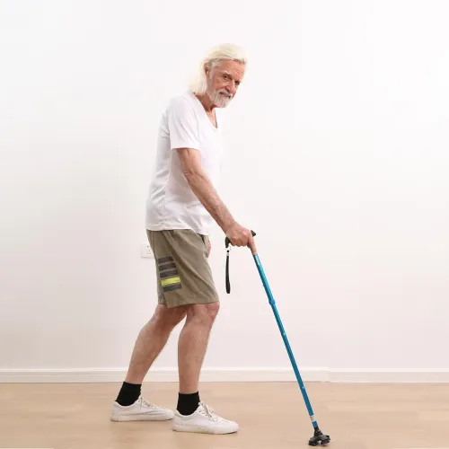Image of REHAND Walking Stick for Men & Women - Foldable, Adjustable, Lightweight, Self Standing Pivot Walking Cane, Soft Handle 