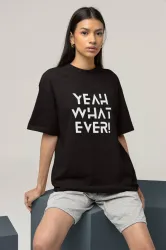 Reifica  Women Printed Round Neck Pure Cotton Black T-Shirt