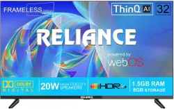 Reliance 80 cm (32 inch) Full HD LED Smart WebOS TV with Next Generation ThinQ AI Smart WebOS Platform with OTT Apps like Cinema, Netflix, Prime Video, Disney+ Hotstar & More Than 5000 Apps,...
