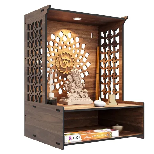 Image of Rellon Industries Wooden Temple for Home Pooja Stand
