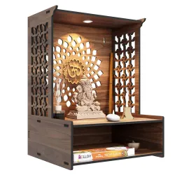 Rellon Industries Wooden Temple for Home Pooja Stand