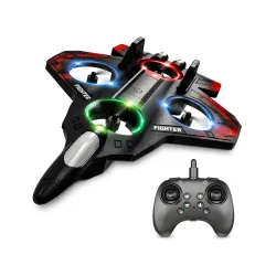 Remote Control Airplane for Kids | RC Airplane Fighter Jet with Light, 360° Flip, Stunt Roll Easy to Fly Stable Jet Fighter Toys for Boys & Adults | Design As Per Stock