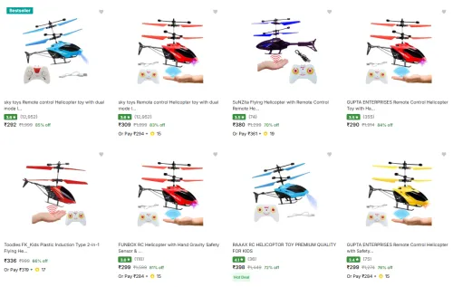 Image of Remote control Helicopter toy starting @ ₹292