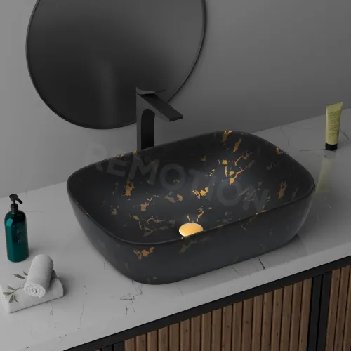 Image of REMOTION Wash Basin Countertop | Tabletop Ceramic Bathroom Sink | Wash Basin Over Counter | Wash Basin For Bathroom (18 