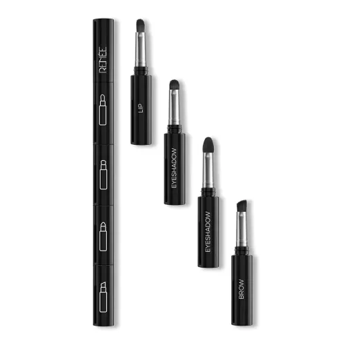 Image of RENEE Core 4, 4-in-1 Makeup Brush, a Multipurpose Wand With 2 Eyeshadows, Lip & Eyebrow Brush - Hassle-free & Multi-func