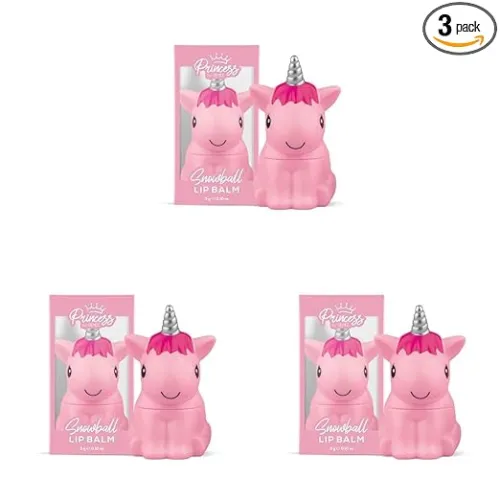 Image of RENEE Princess Snowball Lip Balm, Pink, 3g (Pack of 3)