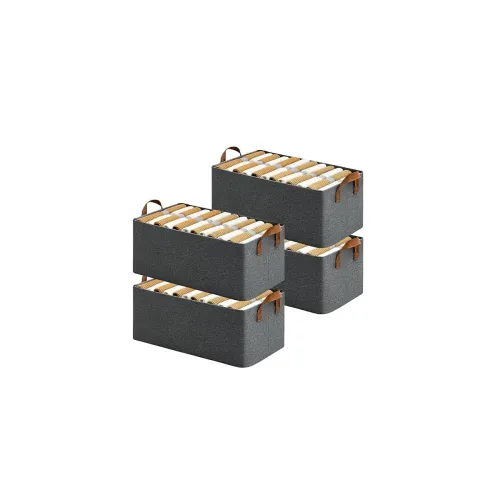 Image of RENVA 4PCS Collapsible Fabric Storage Cubes Organizer 