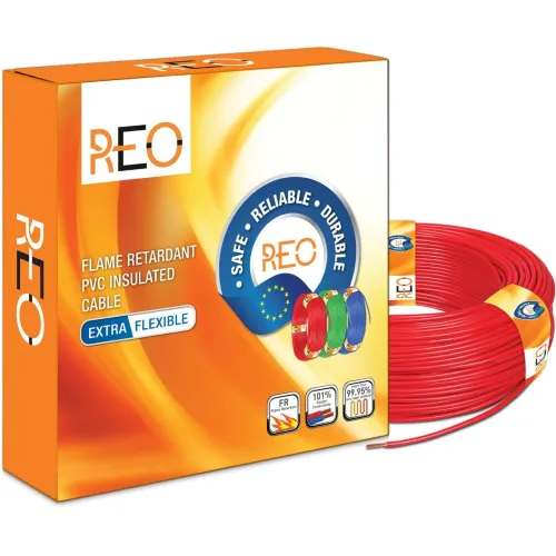 Image of Reo by Havells | 1.0 sqmm Copper Wire (90 meter -Yellow)| Class 5 Conductor (99.95% copper)|Flame Retardant - Extra Flex