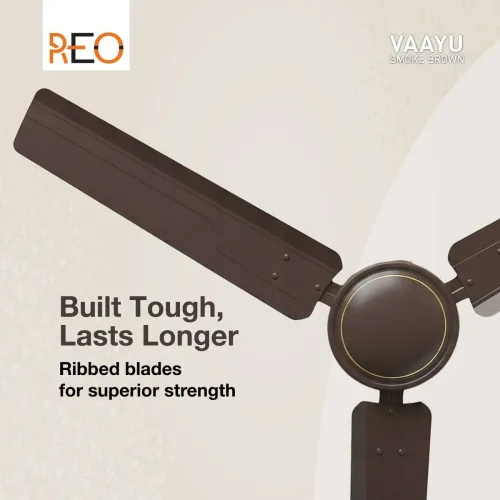 Image of Reo by Havells Vaayu with 2 Year Warranty Energy Saving 1200 mm Ceiling Fan (1 Star | SMOKE BROWN | Pack of 1)